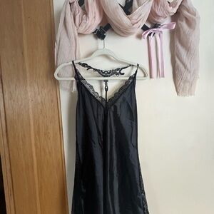 Elegant Black Lace Slip Dress